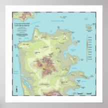 San Francisco 25ft Sea Rise Map - 16x16 Print