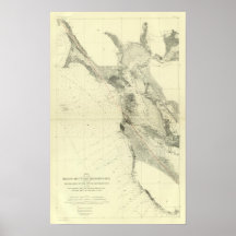San Francisco Bay showing San Andreas Rift Poster