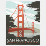 San Francisco, CA - Golden Gate Bridge Fleece Blanket