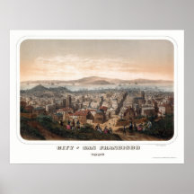 San Francisco, CA Panoramic Map - 1860 Posters