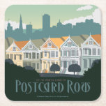 San Francisco, CA - Postcard Row Square Paper Coaster