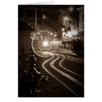 San Francisco Cable Car at Night Greeting Cards