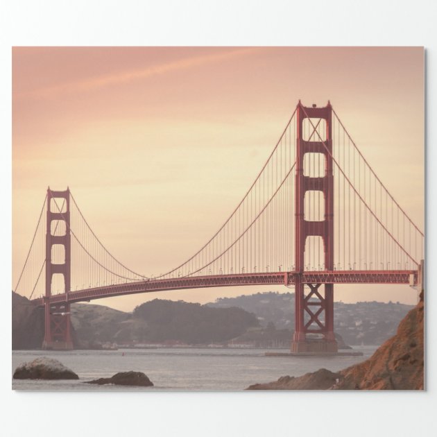 San Francisco California Golden Gate Bridge Photo Wrapping Paper 2/4