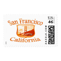 San Francisco California Red Design Postage Stamp