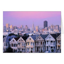 San Francisco, California. View of Victorian Greeting Cards