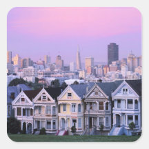 San Francisco, California. View of Victorian Sticker