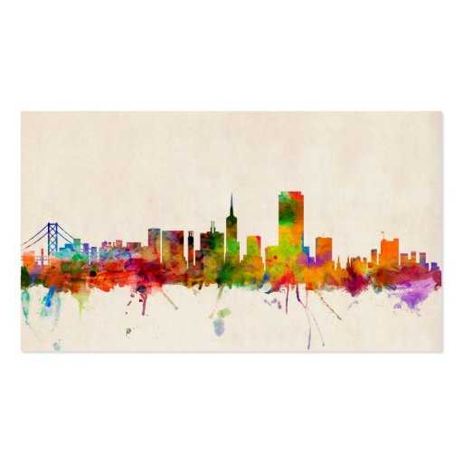 San Francisco City Skyline Business Card Template (front side)