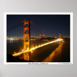 San Francisco Golden Gate Bridge at Night Posters