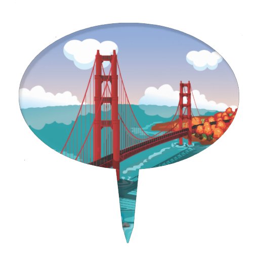 San Francisco Golden Gate Bridge Cake Topper | Zazzle