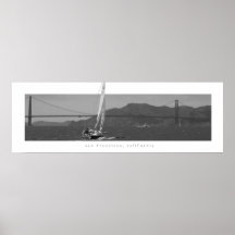 San Francisco - Golden Gate Bridge with Sailboat Print