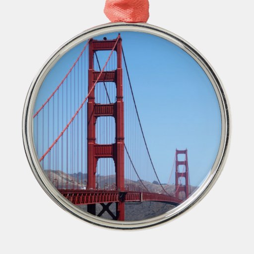 san francisco golden gate round metal christmas ornament san francisco golden gate round metal christmas ornament
