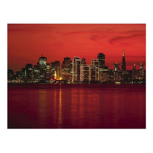 San Francisco Nitetime Skyline Postcard