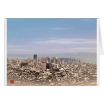 San Francisco Skyline Digital Watercolor cards by lkldraw San Francisco Skyline Digital Watercolor cards