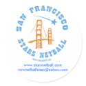 San Francisco Stars Netball Club Round Sticker