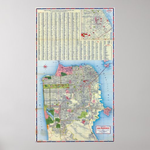 San Francisco Street Map Poster | Zazzle