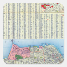 San Francisco Street Map Square Sticker