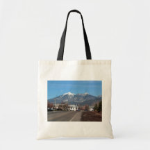 San Fransisco Mountains Looking Across Flagstaff Tote Bags