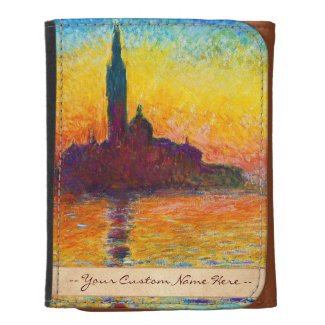 San Giorgio Maggiore at Dusk Claude Monet art Leather Wallet