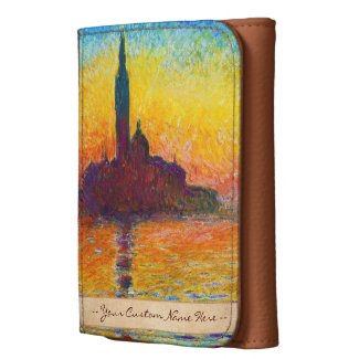 San Giorgio Maggiore at Dusk Claude Monet art Leather Wallet