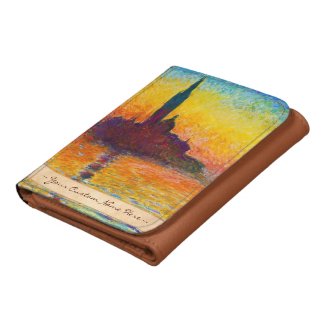 San Giorgio Maggiore at Dusk Claude Monet art Leather Wallet