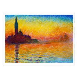 San Giorgio Maggiore at Dusk Claude Monet Postcard