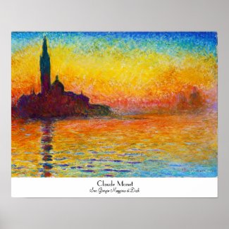 San Giorgio Maggiore at Dusk Claude Monet Poster