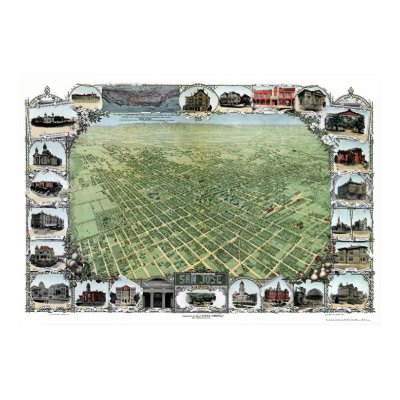 San Jose, CA Panoramic Map - 1901 Print