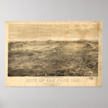 San Jose California 1869 Panoramic Map posters