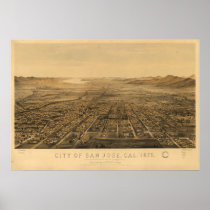 San Jose California 1875 Panoramic Map posters