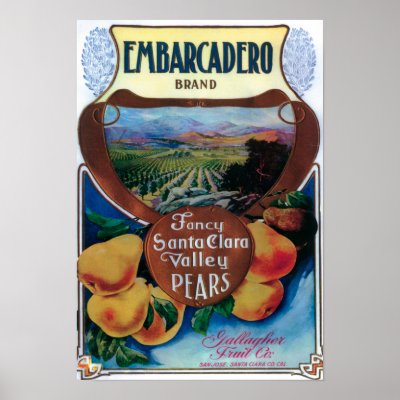 San Jose, CaliforniaEmbarcadero Pear Label Print