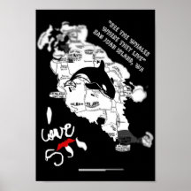 San Juan Island Whale Poster