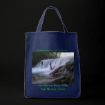 San Marcos River Falls Grocery Tote bags