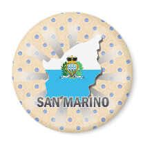 San Marino Flag Map 2.0 Refrigerator Magnet