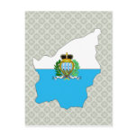 San Marino Flag Map full size Post Cards