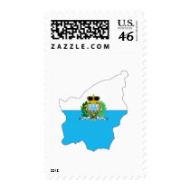 San Marino flag map postage