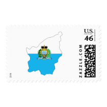 San Marino flag map postage