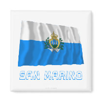 San Marino Waving Flag with Name magnets by Vexillophile San Marino Waving Flag with Name magnets
