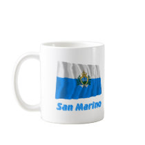 San Marino Waving Flag with Name Coffee Mugs