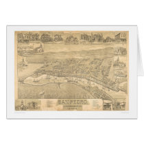 San Pedro, CA. Panoramic Map 1895 (1319A) Greeting Card