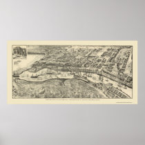 San Pedro, CA Panoramic Map - 1905 Print