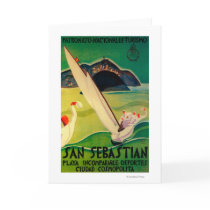 San Sebastian Vintage PosterEurope Greeting Cards