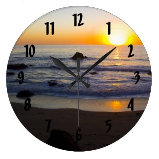 San Simeon Sunset 2 Wall Clock