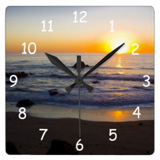 San Simeon Sunset 4 Clocks