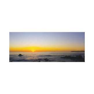 San Simeon Sunset Panorama 1 wrappedcanvas