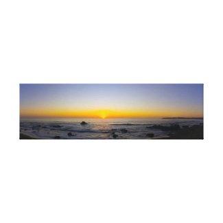 San Simeon Sunset Panorama 2 wrappedcanvas