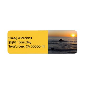 San Simeon Sunset Yellow Address Label label