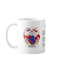 Sanchez coat of arm ceramic cup mugs