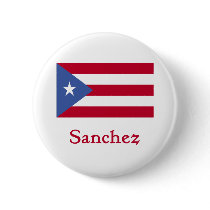 Sanchez Puerto Rican Flag Button