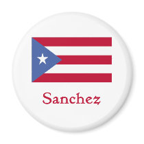 Sanchez Puerto Rican Flag Magnet