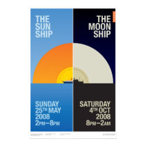 Sancho Panza - The Sun Ship / The Moon Ship Poster posters by sanchopanza Sancho Panza - The Sun Ship / The Moon Ship Poster posters